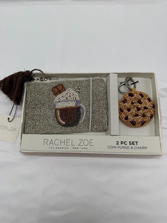 Rachel Zoe Handbags - Rachel Zoe Beaded Iced Coffee Coin Purse & Cookie Charm Set - Silver, Brown